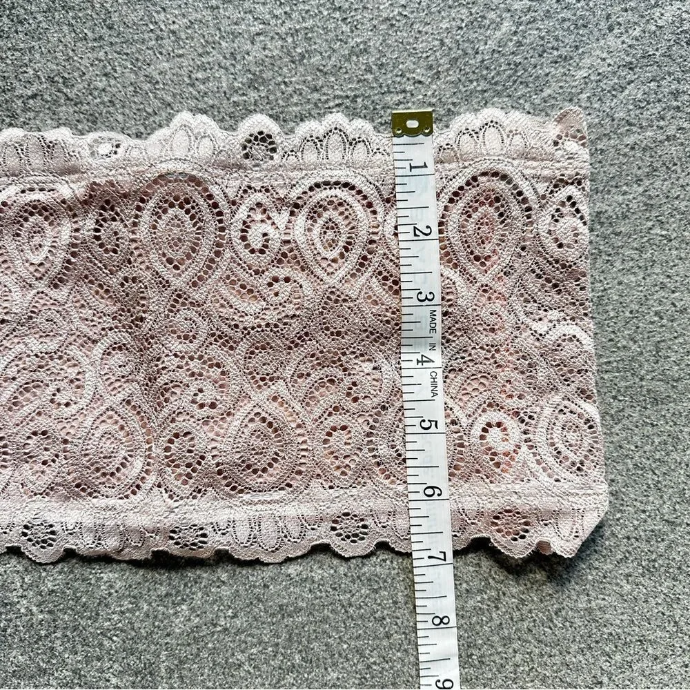 NWOT Free People Seamless & Lace Bandeau Bra Wear 2 Ways Blush Pink XS/S